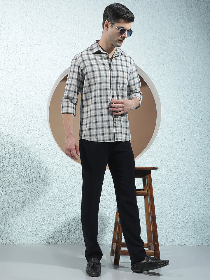 100% Cotton Black Checked Shirt