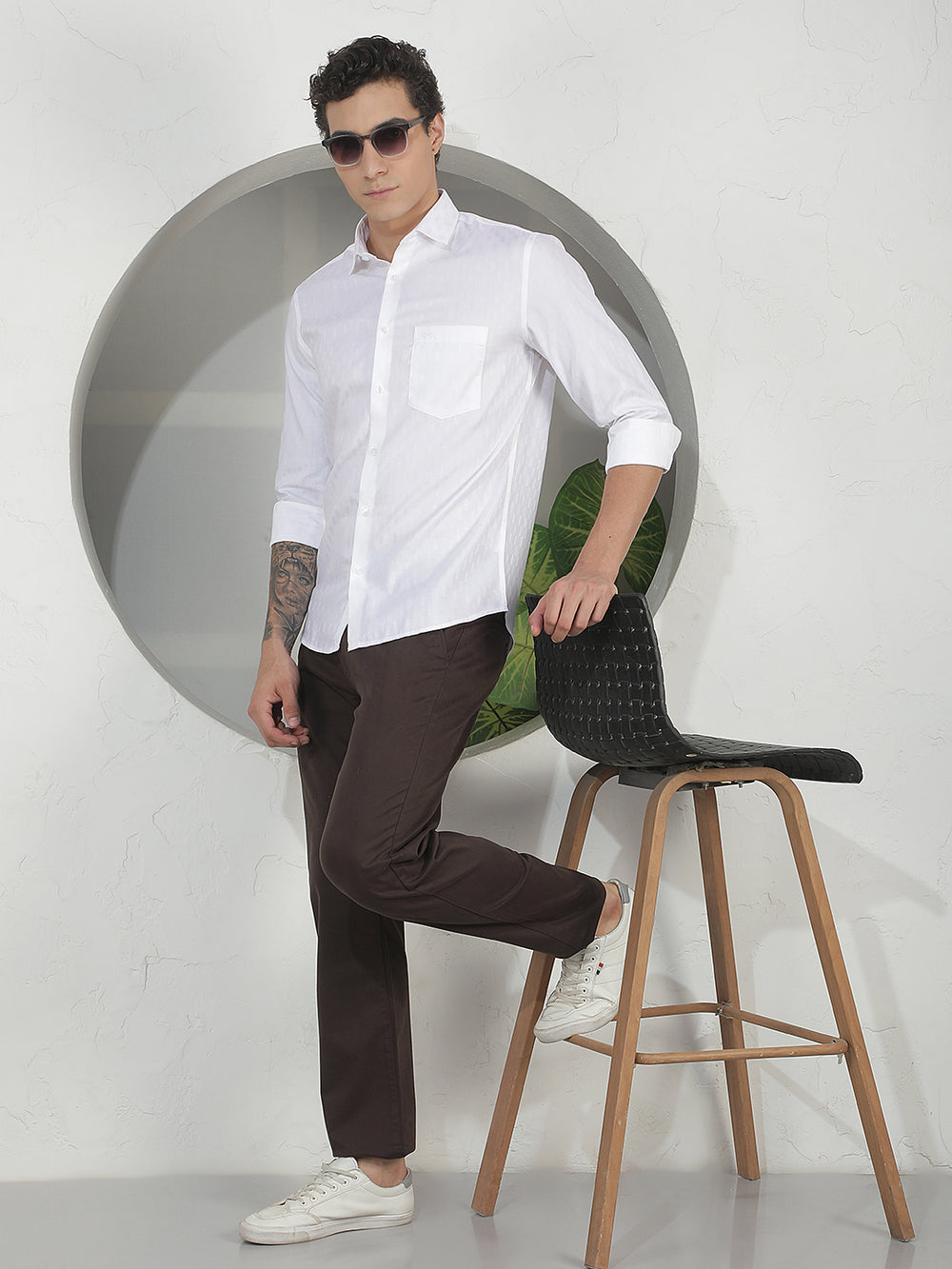 Tailored Breeze White Jacquard Shirt
