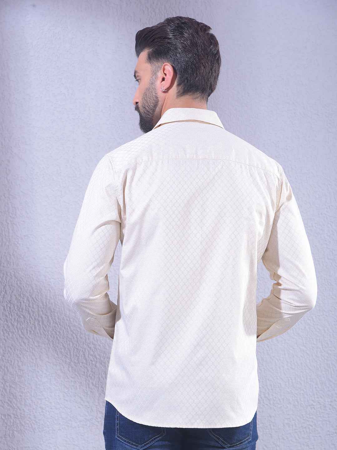 Yellow Printed 100% Cotton Shirt