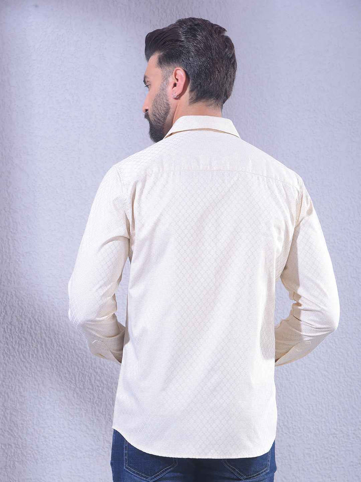 Yellow Printed 100% Cotton Shirt