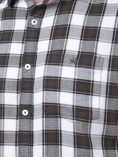 Olive Checked 100% Cotton Shirt