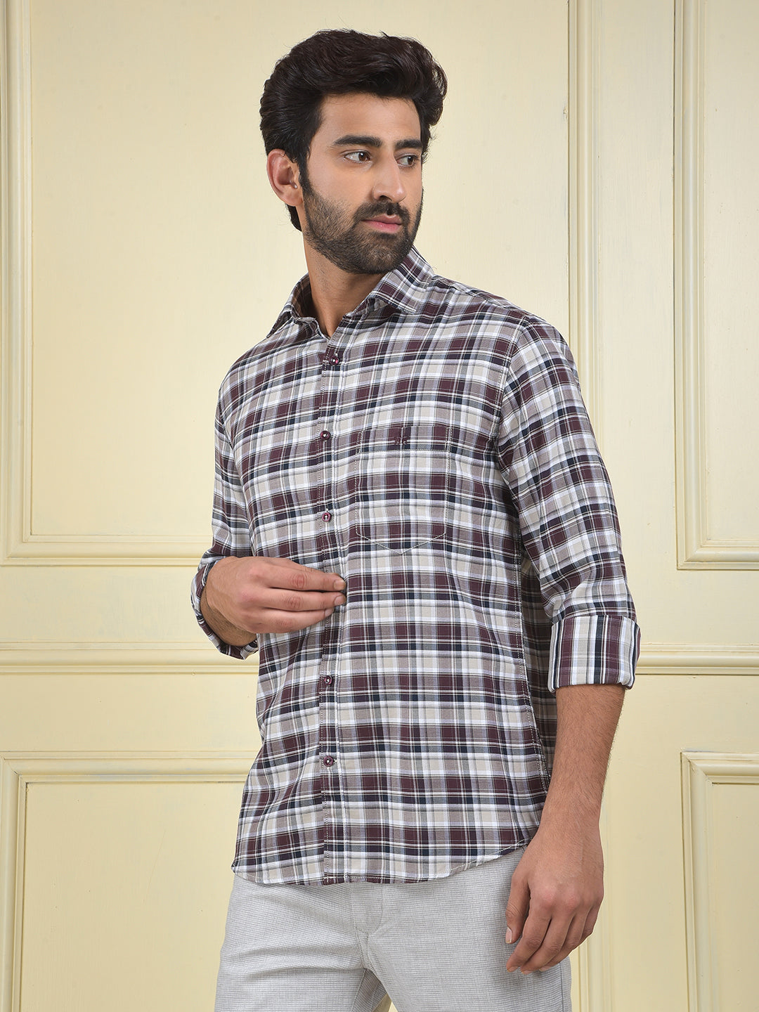 Iconic Wine Checked Shirt