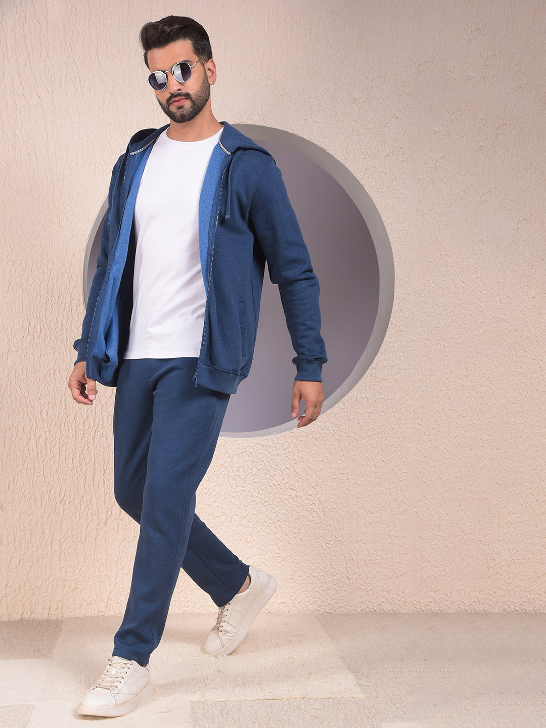 Blue Hooded Neck Sweatshirt