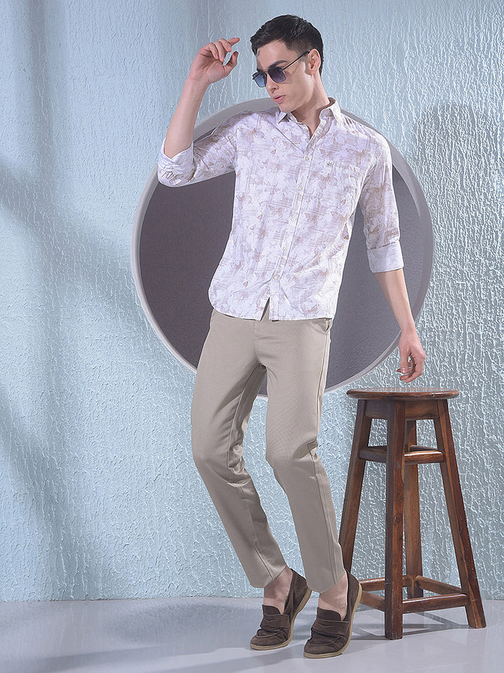 Chic Beige Printed Shirt