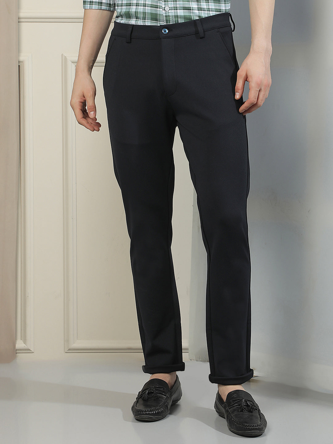 Navy Blue Knitted Trousers