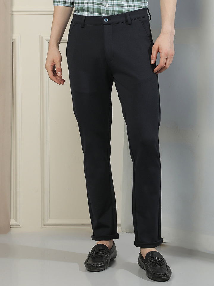 Navy Blue Knitted Trousers