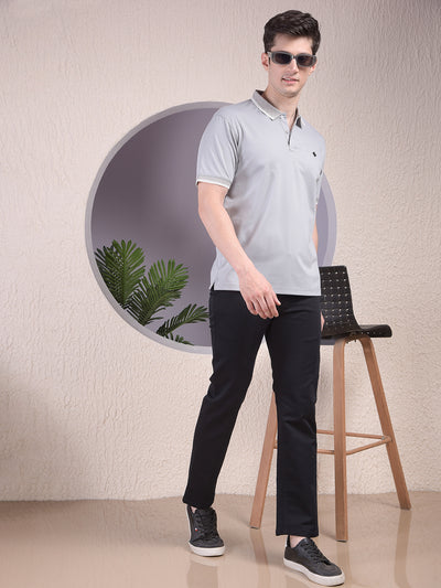 Grey Polo-Neck T-Shirt