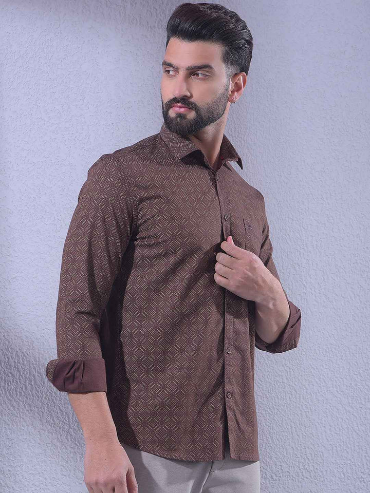Brown Printed Shirt