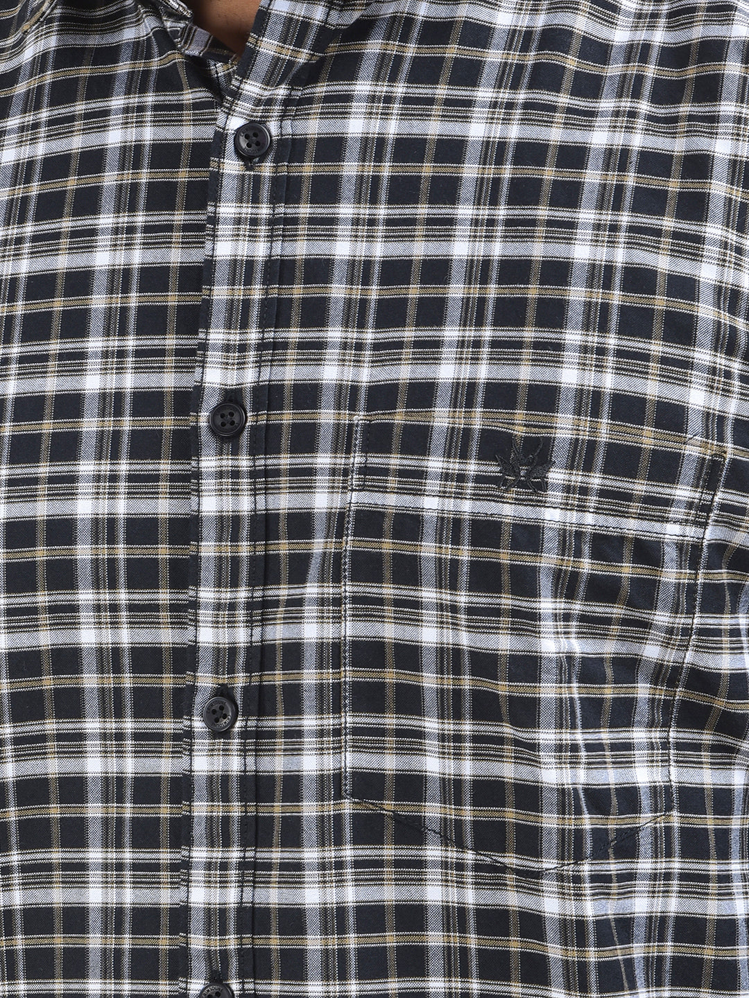 Black Checked 100% Cotton Shirt