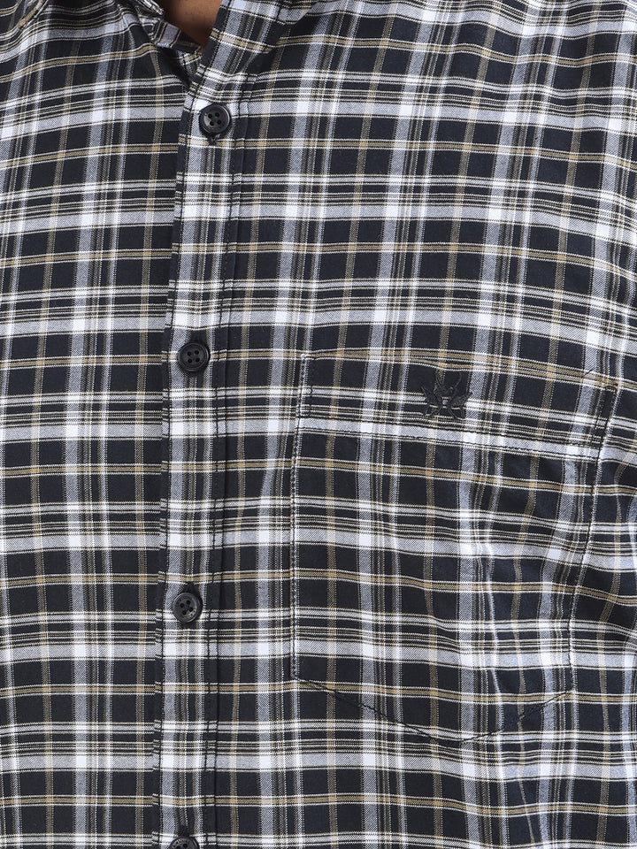 Black Checked 100% Cotton Shirt