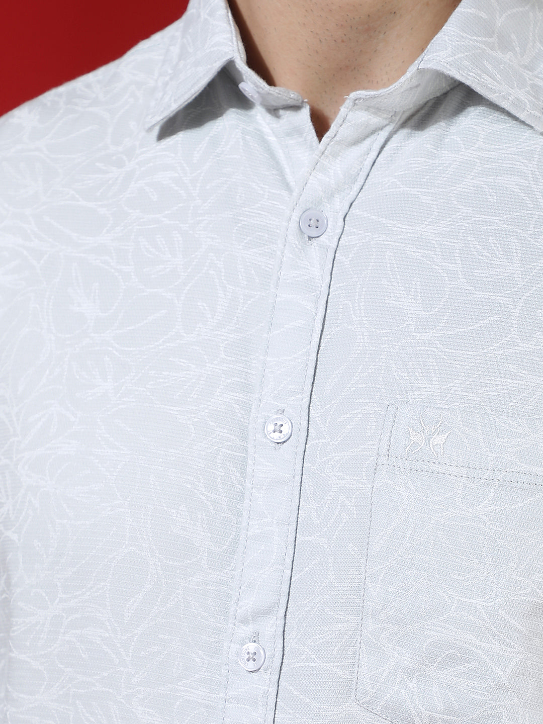 Grey Geometric Print Shirt