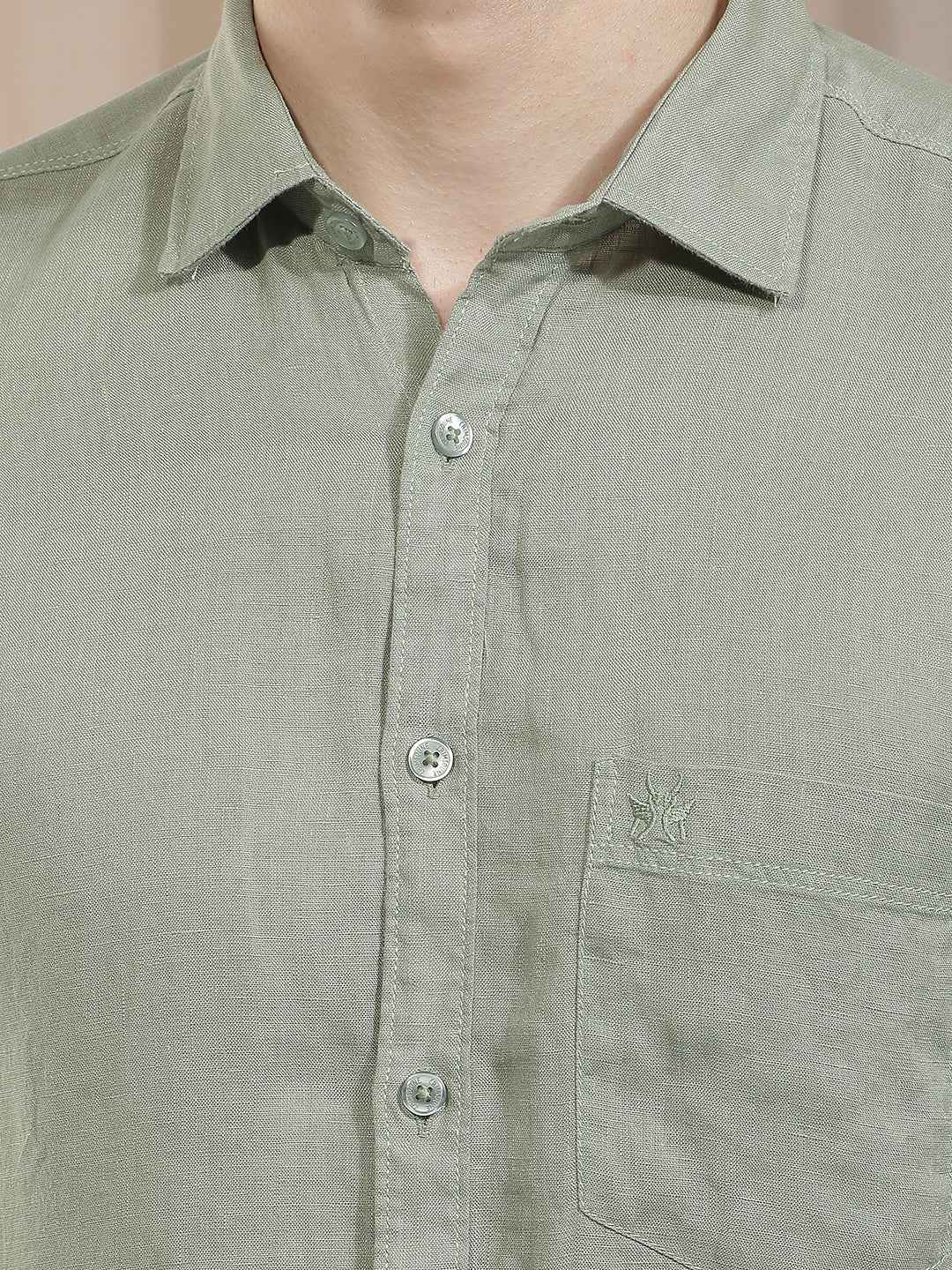 Sophisticated Sage Green Linen Shirt