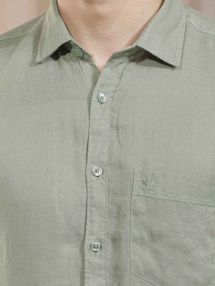 Sophisticated Sage Green Linen Shirt