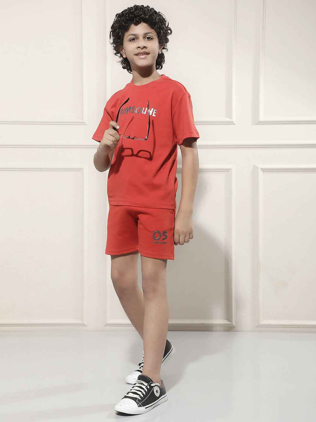 Red Typographic Print 100% Cotton T-Shirt