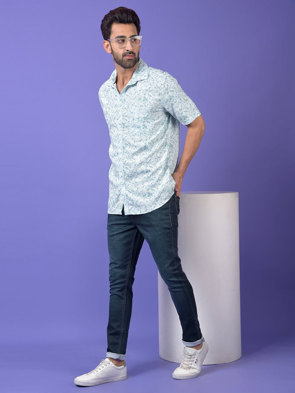 Green Floral Print Shirt