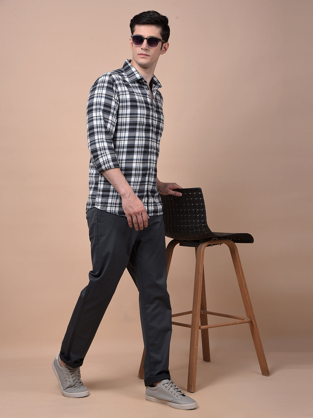 Blue Checked 100% Cotton Shirt