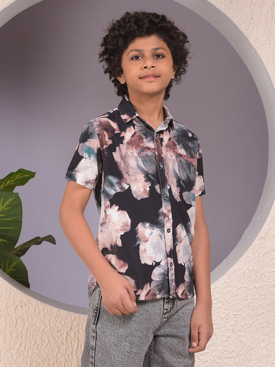 Brown Floral Print Shirt