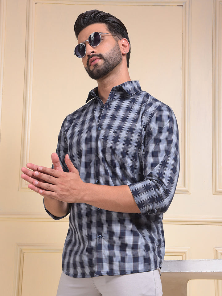 Chic Blue Checked Shirt