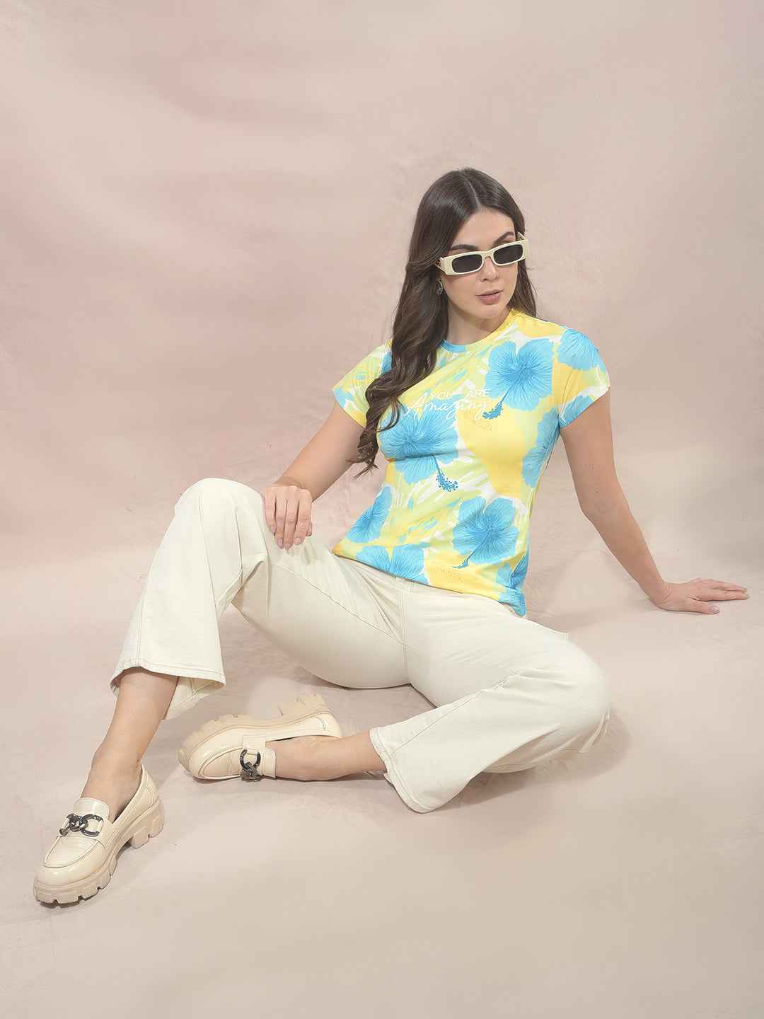Multi-Color Floral Print T-Shirt