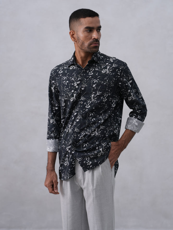 Green Floral Print Shirt