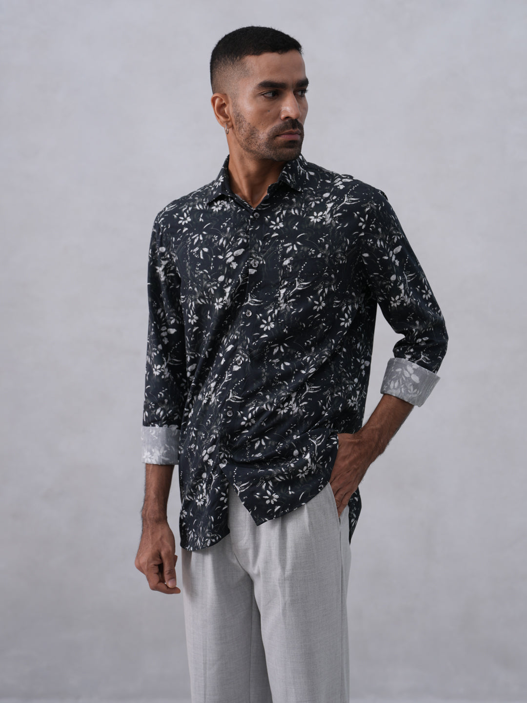 Green Floral Print Shirt