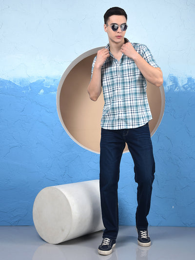 Blue Checked 100% Cotton Shirt