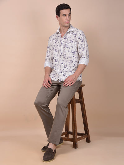 Purple Floral Print Shirt