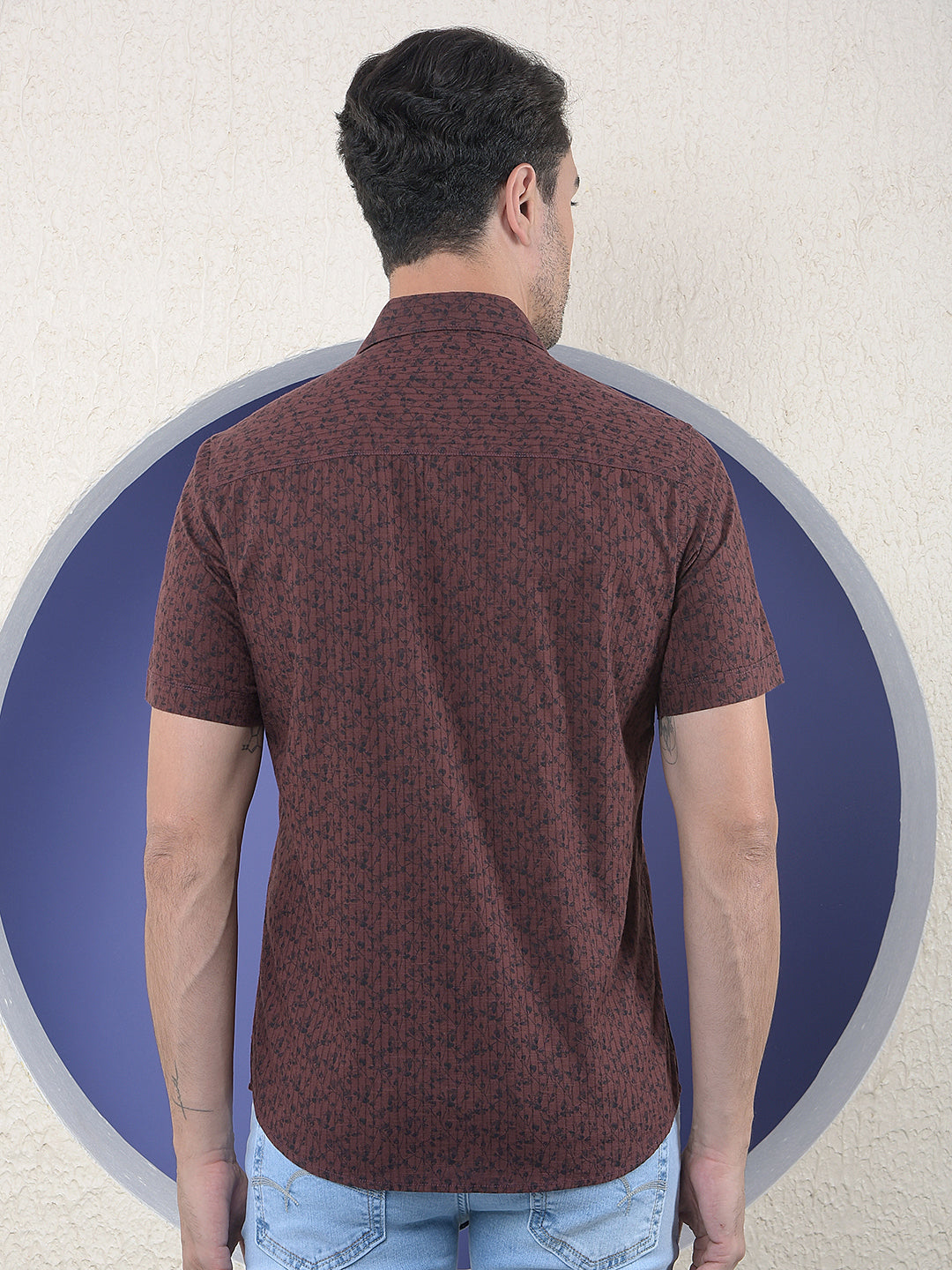Russet Bloom Printed Maroon Shirt