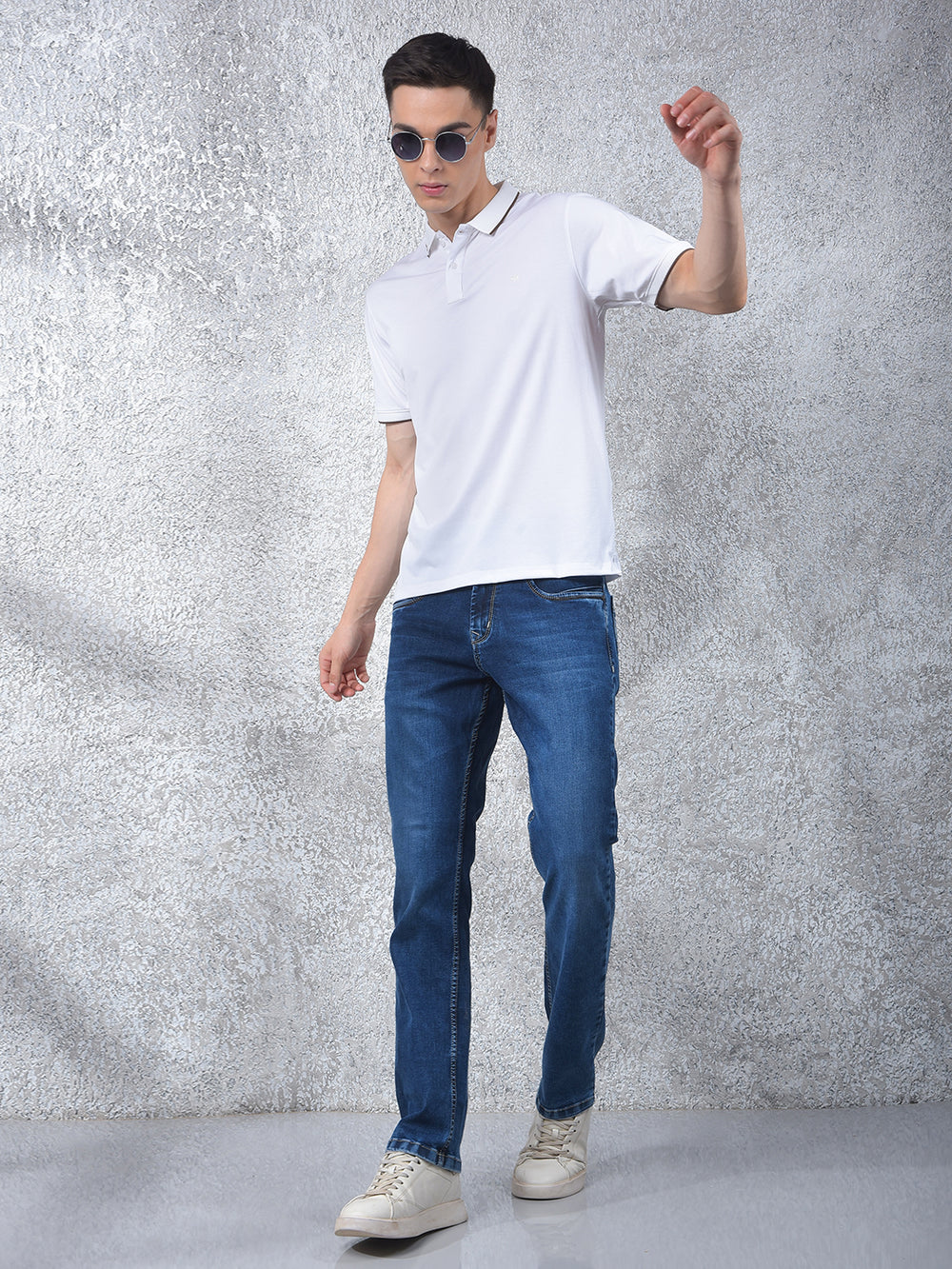White Polo-Neck T-Shirt