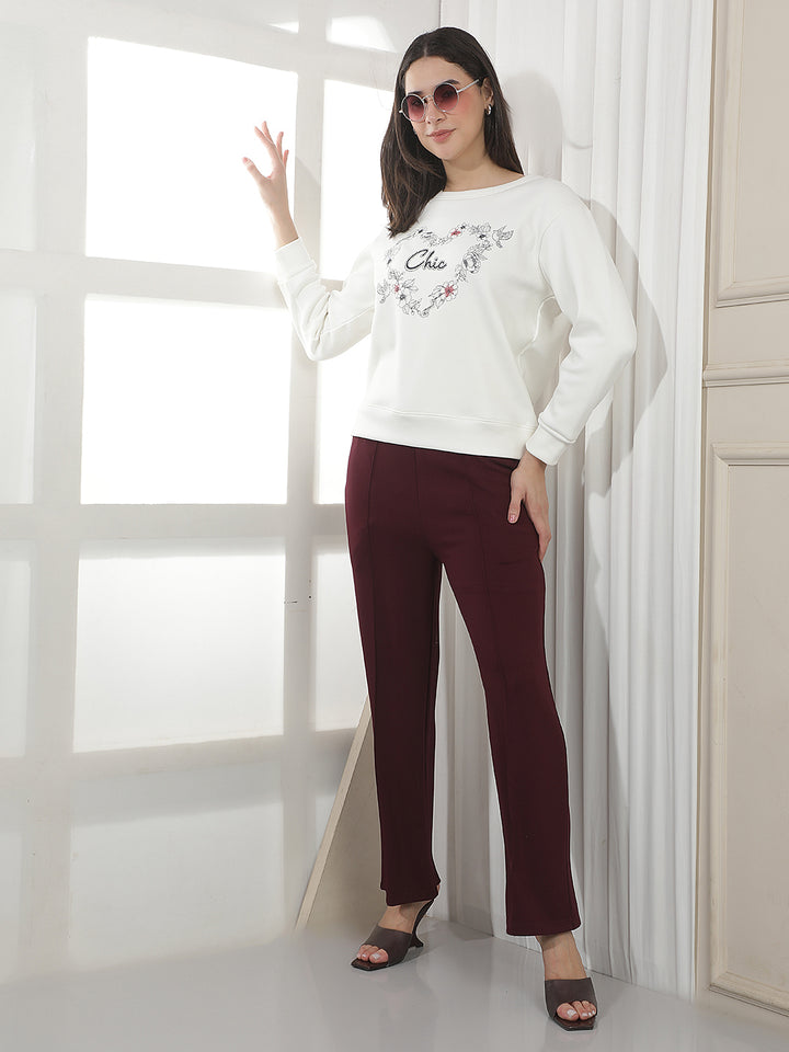 White Graphic Print Sweatshirt