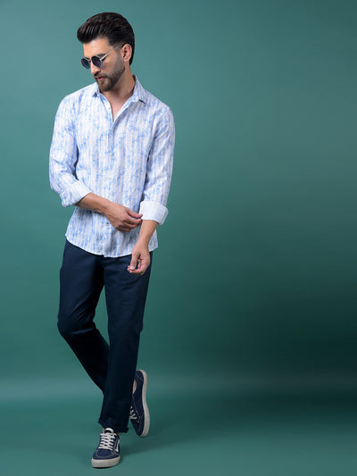 Navy Blue Printed Trousers