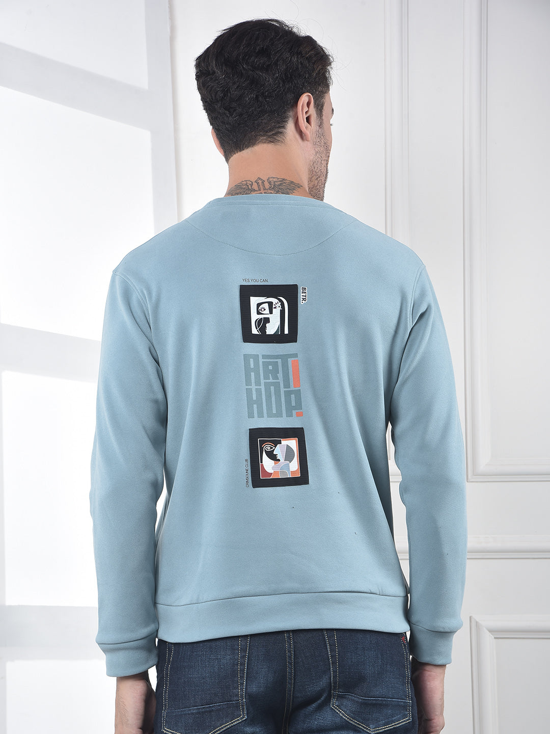 Blue Graphic Print Sweatshirt