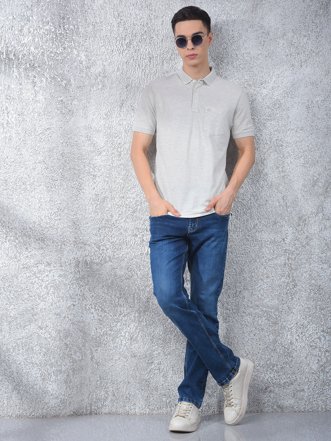 Grey Polo Neck T-Shirt