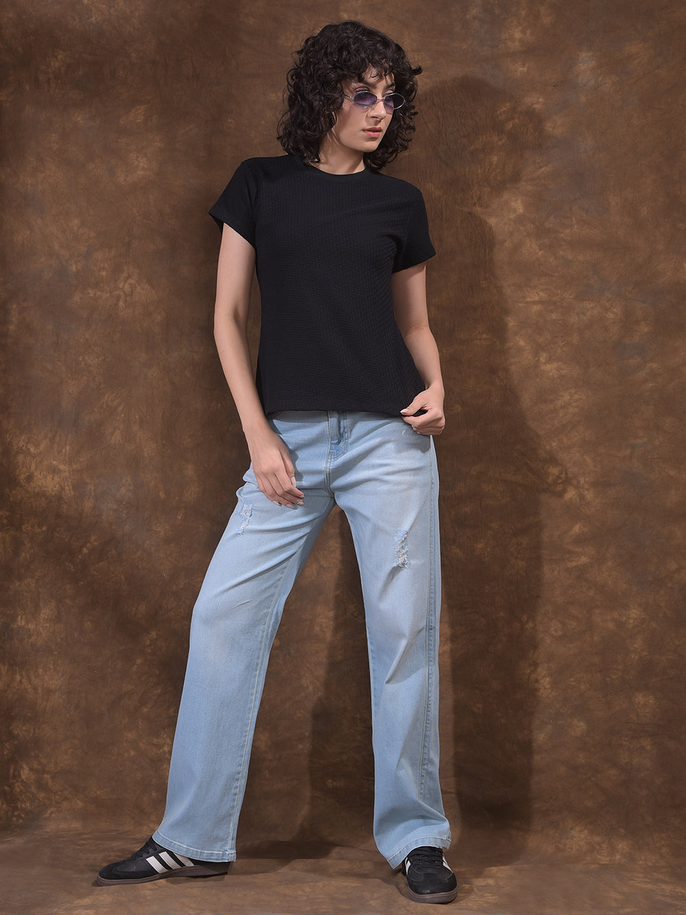 Refined Shadow Black Jacquard T-Shirt
