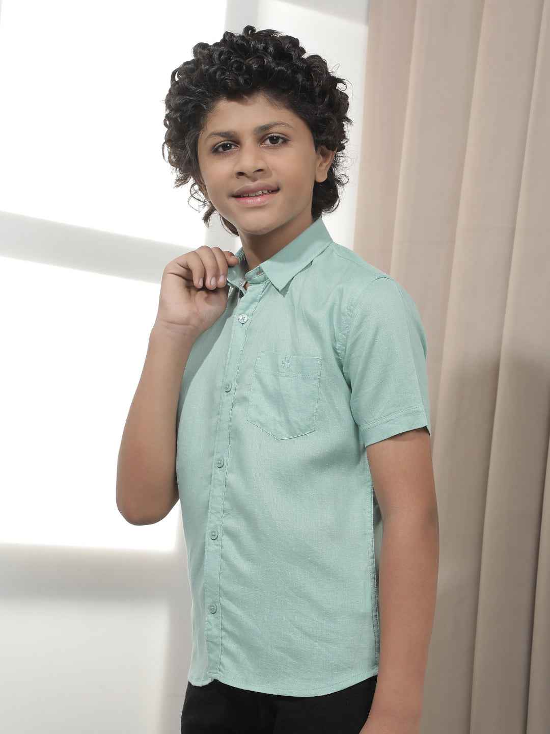 Mint Mist Green Linen Shirt