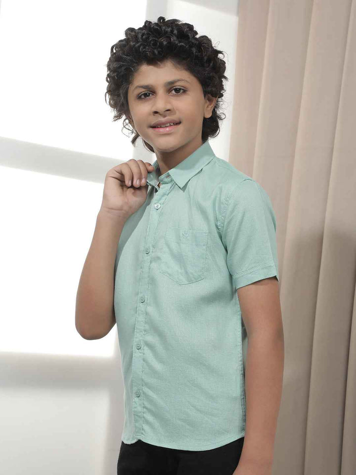 Mint Mist Green Linen Shirt