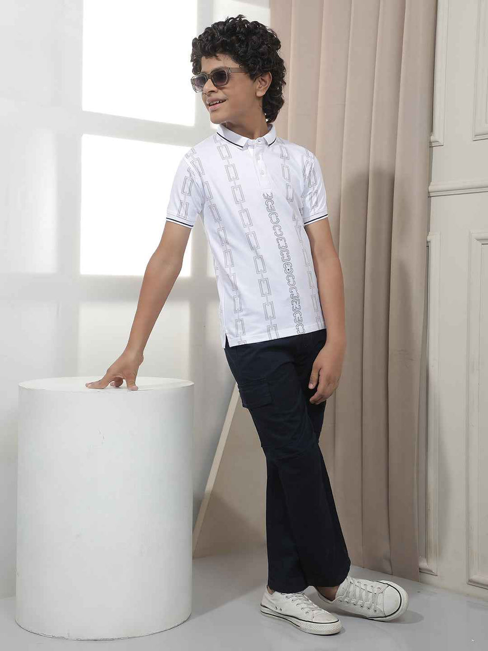 White Chain Printed T-Shirt