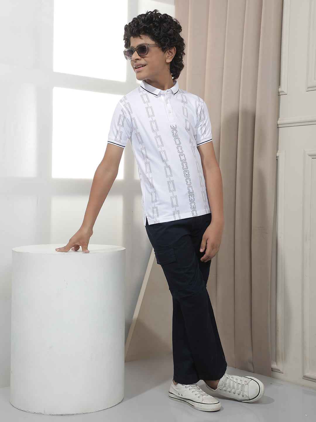 White Chain Printed T-Shirt