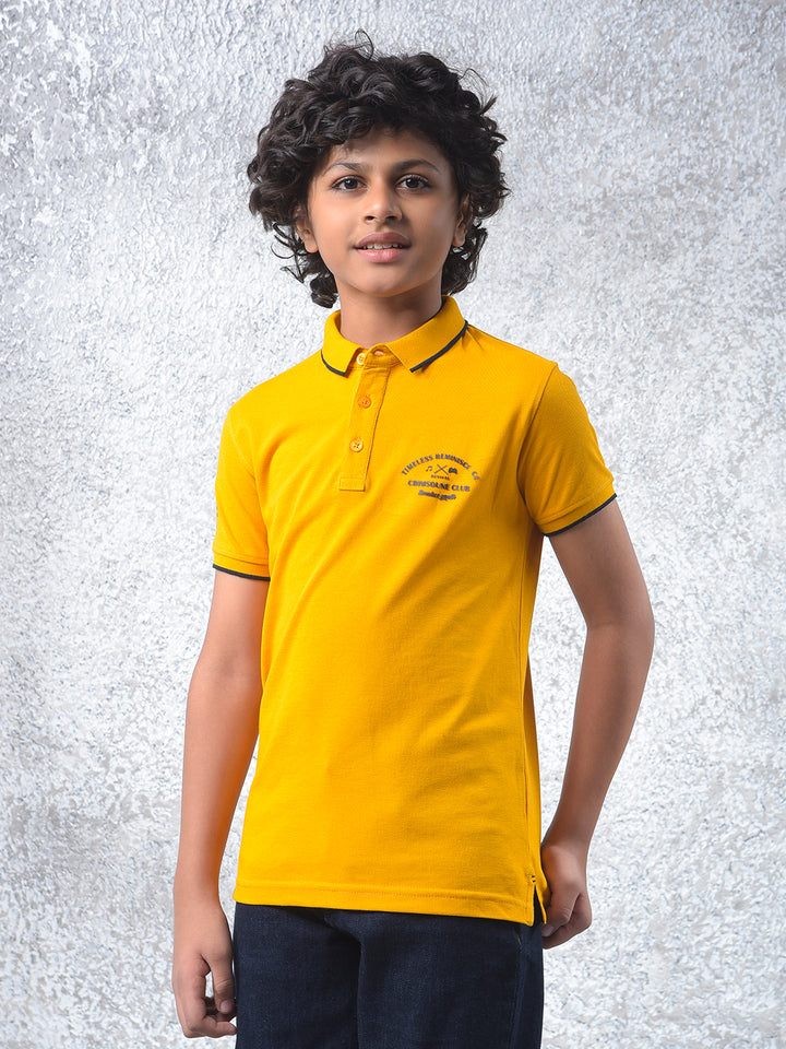 Mustard Polo Neck T-Shirt