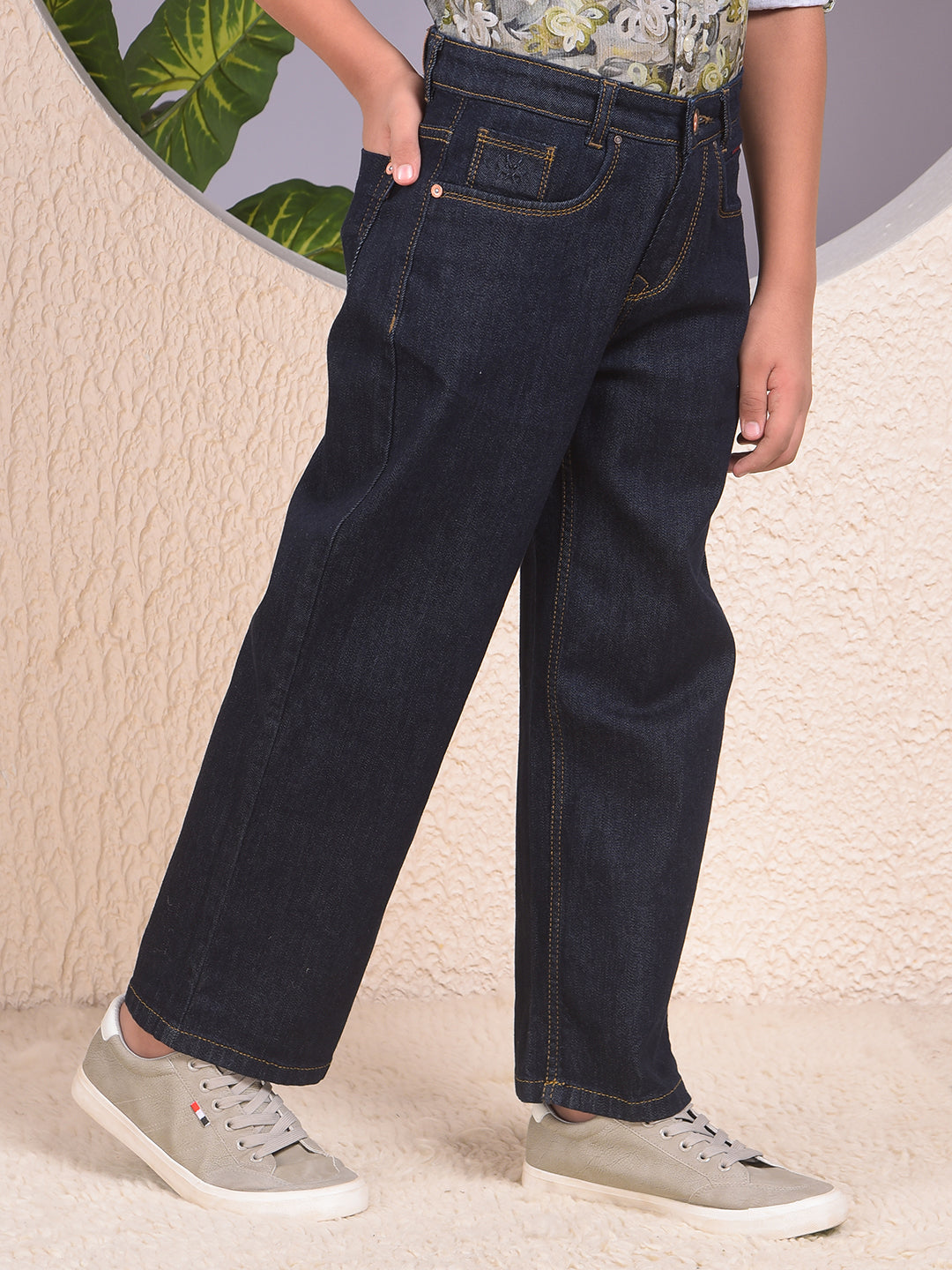 Classy Blue Dark Wash Baggy Jeans