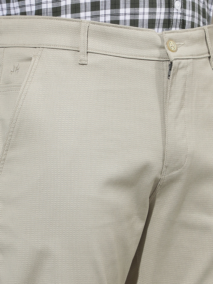 Structured Biscotti Beige Textured Trousers