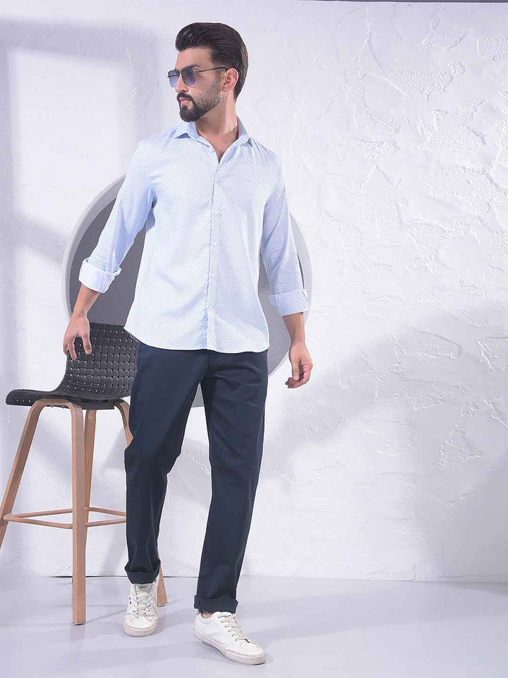 Blue Creative Printed Shirt