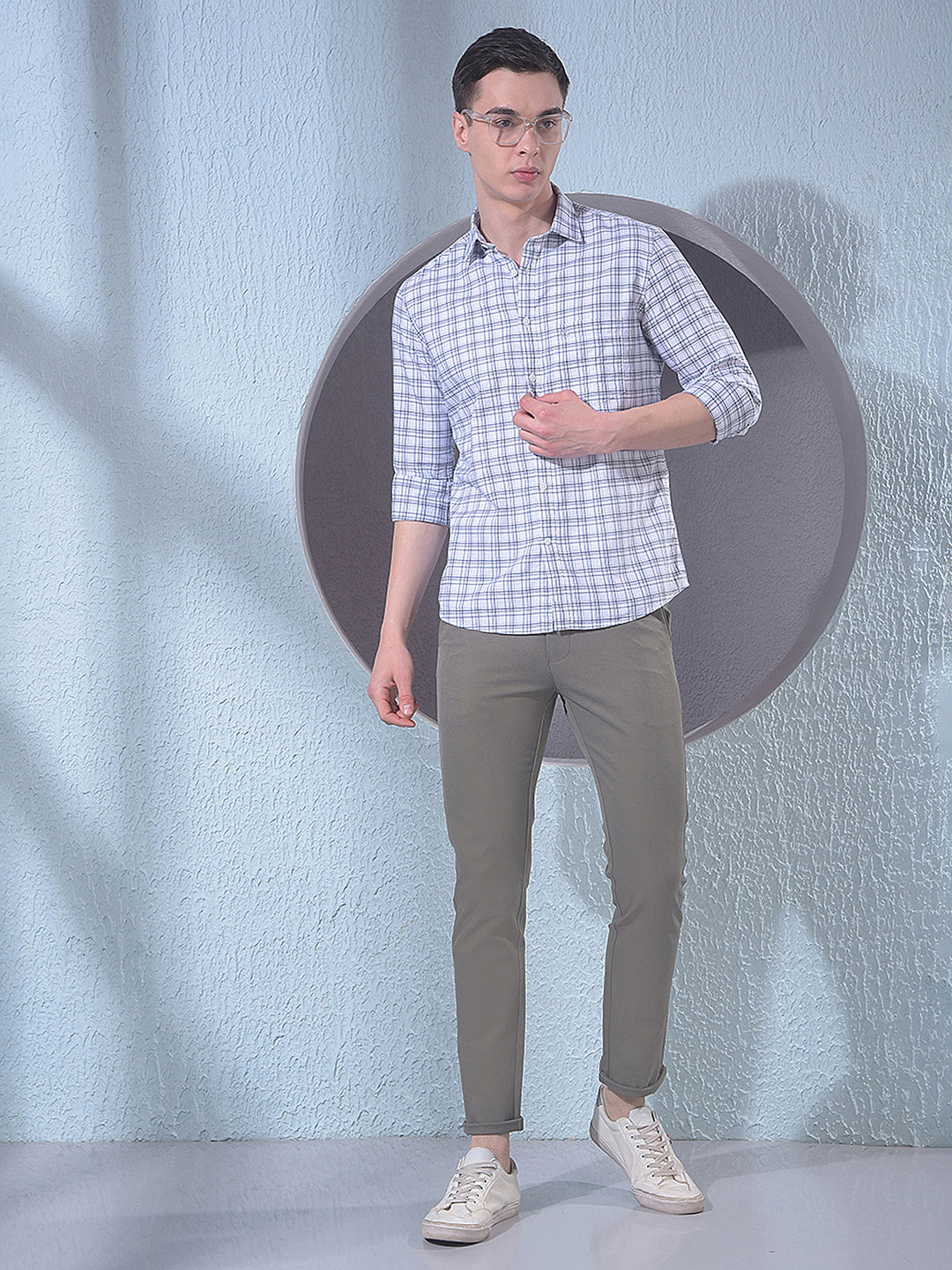 Beige Trousers-Men Trousers-Crimsoune Club