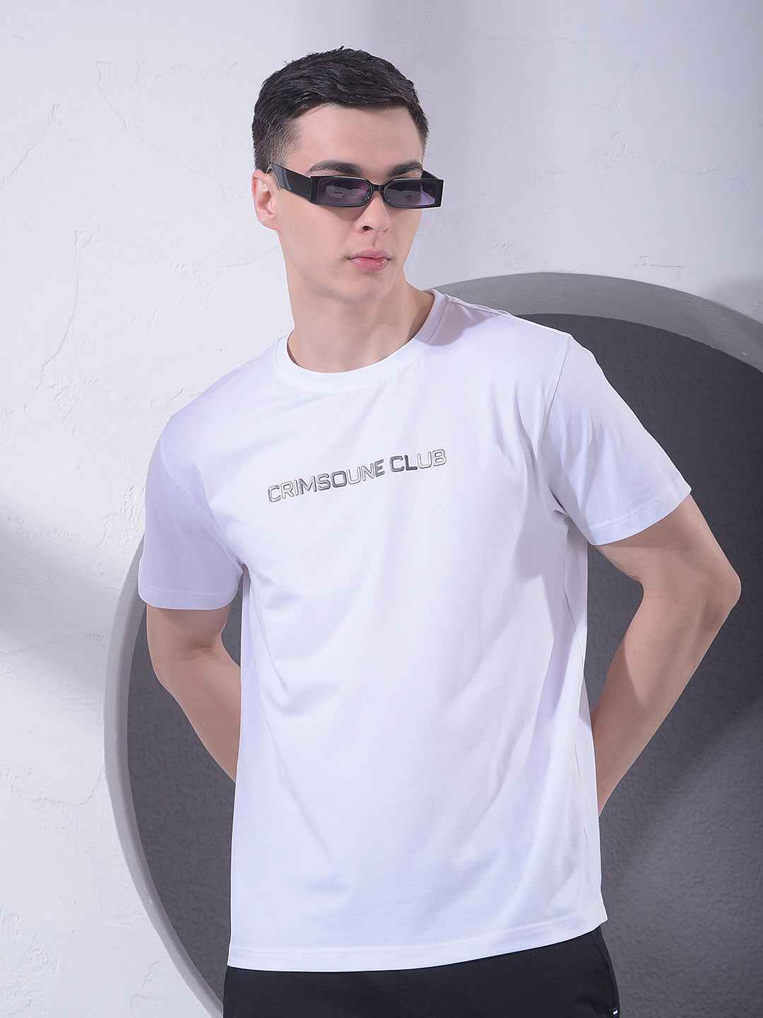 White Typographic Print T-Shirt