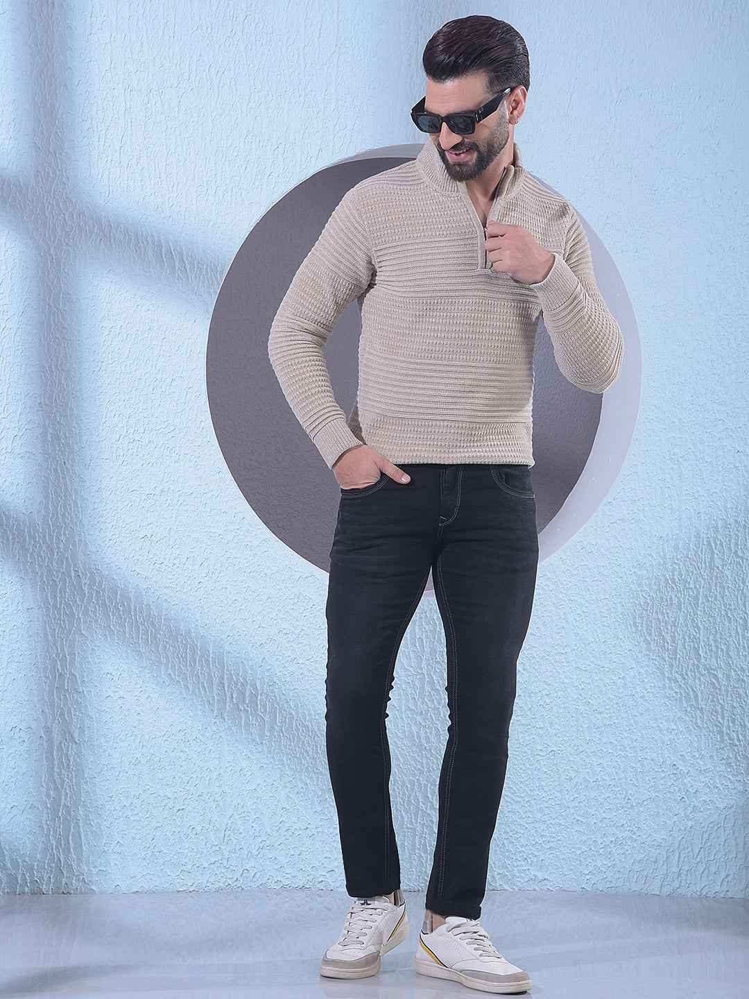 Trendy Charcoal Grey Stretch Casual Jeans