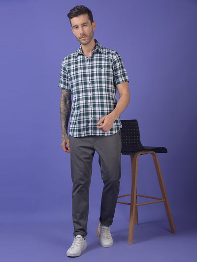 Green Checked 100% Cotton Shirt