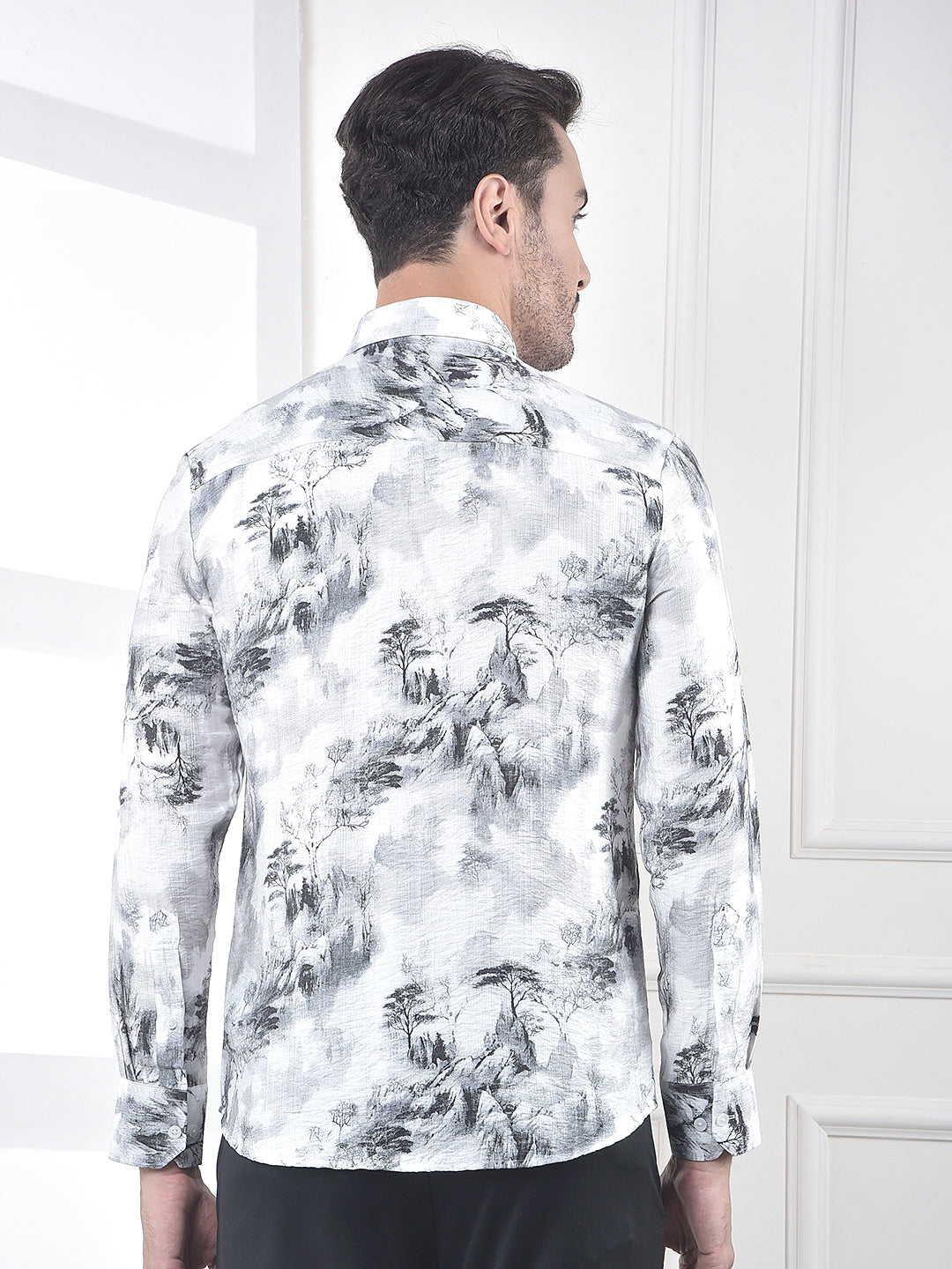 Grey Floral Print Shirt