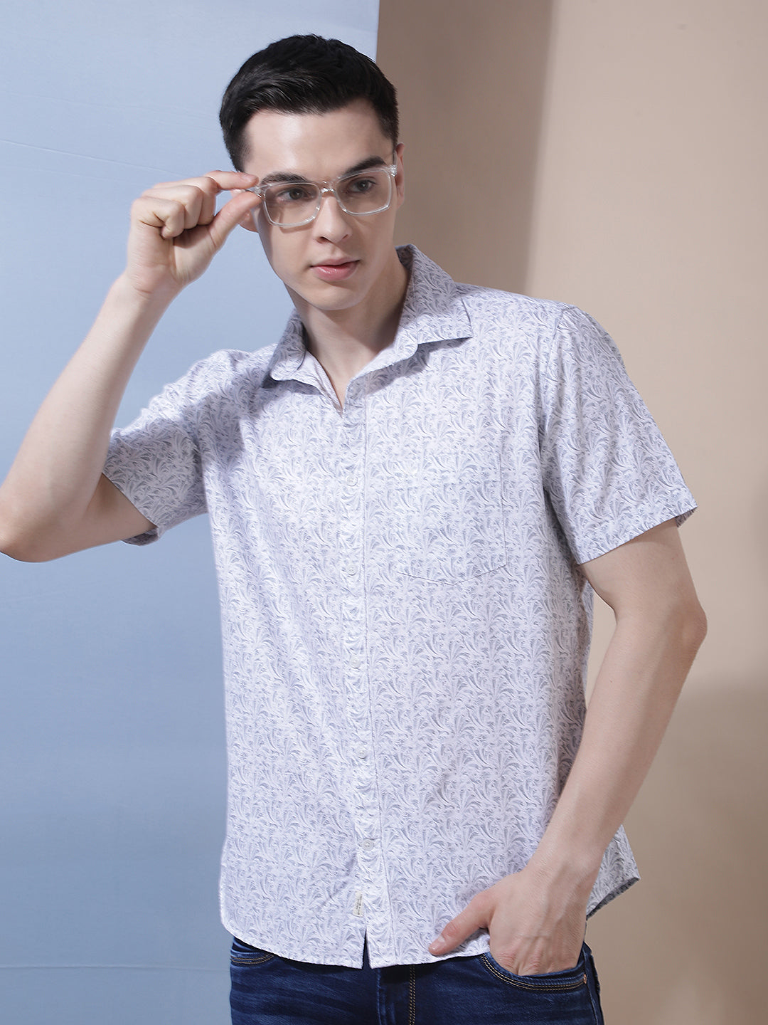 Essential Heather Grey Printed Shirt