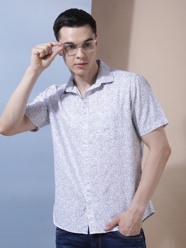 Essential Heather Grey Printed Shirt