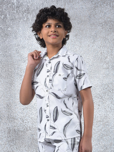 Olive Floral Print Shirt